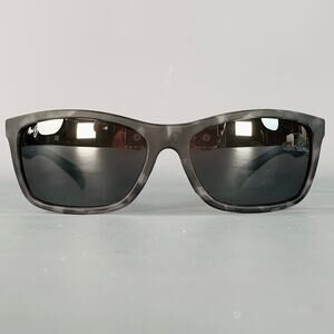 MAUI JIM Puhi Matte Grey Black Marbled Acetate Wrap Around Sunglasses